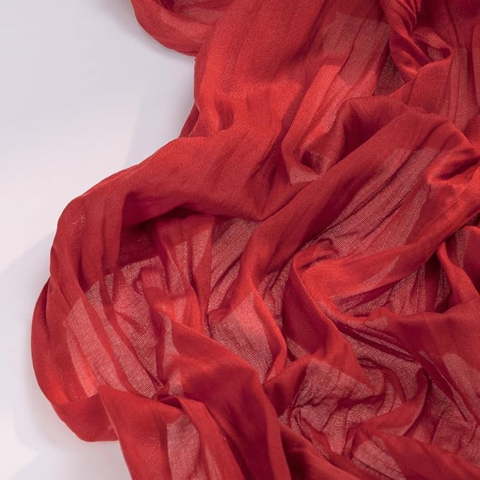 DeZerlor Red Cheesecloth Table Runner 1 Pack Christmas Runner | 120Inches Gauze - Image 3