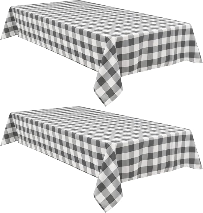 Buffalo Plaid Tablecloth, 2 Pack, 54 x 80 inch, Stain and Wrinkle Resistant by Hiasan