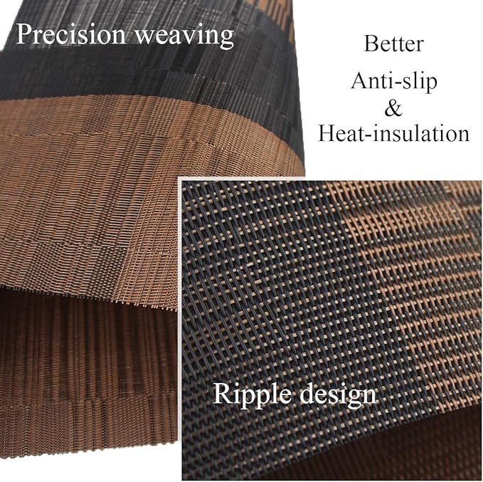 PIGCHCY Placemats Set of 8 Washable Durable Placemat Vinyl Heat Resistant - Image 3