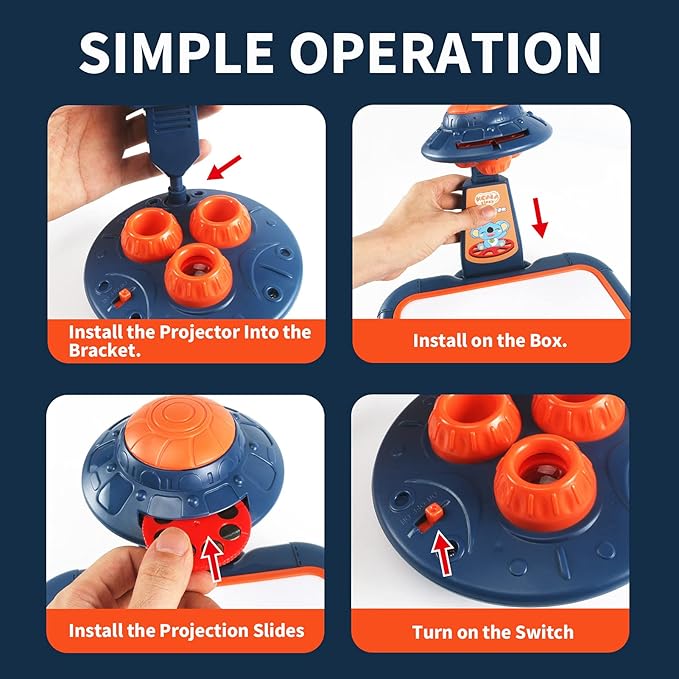 Drawing Kit 4-6, Drawing Projector for Kids, Art Sketch Projector Drawing and Tracing Include 64 Projection Image, Color Pen, Drawing Stencil, Kids Learn How to Draw Toys Set for Boys Girl Ages 3-5