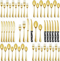 48 Pcs Gold Silverware Set by MUTNITT
