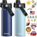 baab 18oz Kids Insulated Water Bottle 18/8 Stainless Steel Kids Cup 2 Pack | by baabKidWatterBottle