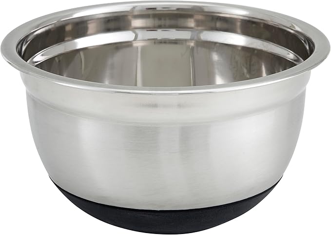 Winco Black 1.5 qt Stainless Steel Mixing Bowl | Dishwasher safe, Heavy-duty by Fonteme