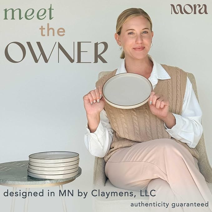 MORA Ceramic Flat Plates Set of 6-8 in - Image 3