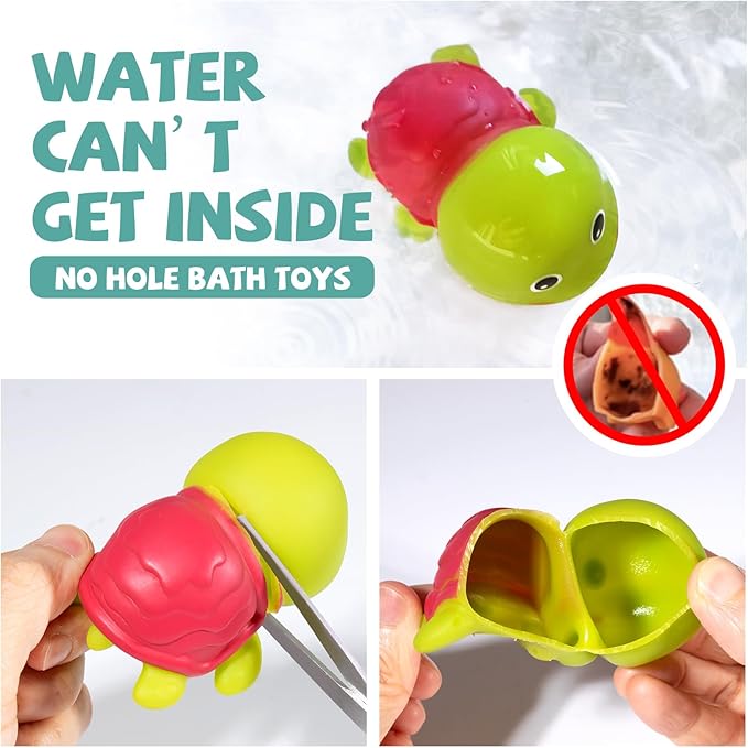Hely Cancy Infant Bath Toys for 18 Months - No Hole Animal Bathtub Toys, Baby Bath Tub Toys