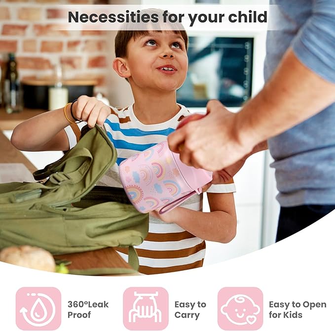 17oz Soup Thermo for Hot Food Kids,Insulated Food Jar with Spoon,Thermo Hot Food Lunch Container,Wide Mouth Leakproof Stainless Steel Lunch Box for School-Rainbow