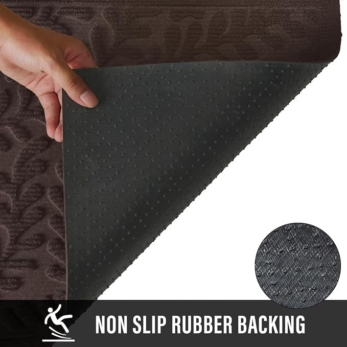 HIYARD Front Door Mat, Absorbent Dirt Trapping Welcome Door Mat Indoor Outdoor - Image 5