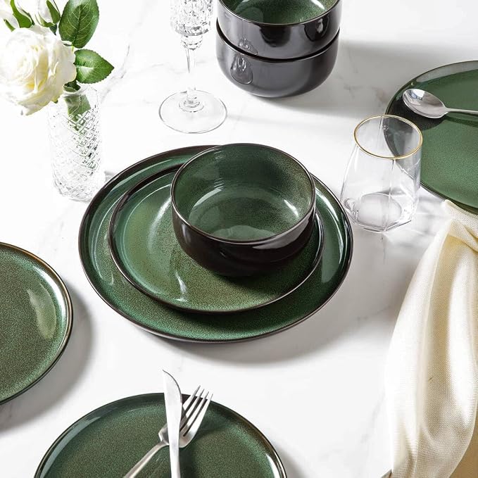 LERATIO Ceramic Plates Set of 6, 8.5 Inch Reactive Glaze Light Weight Porcelain - Image 6