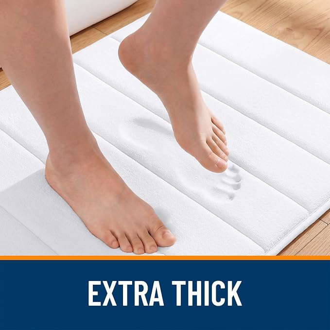 OLANLY Memory Foam Bath Mat 30x20, Super Soft Absorbent Bathroom Rugs, Quick Dry - Image 6