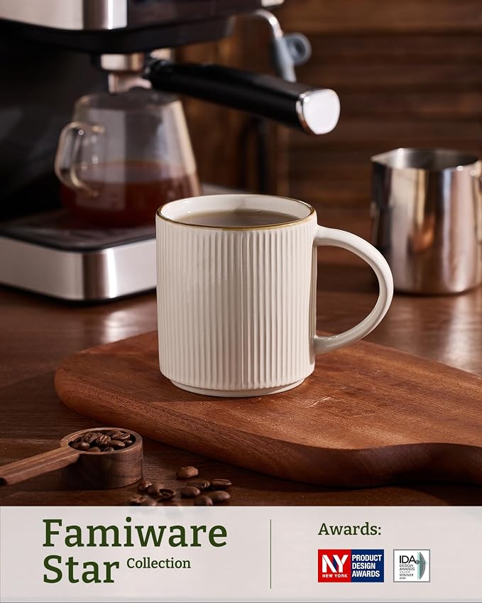 famiware Coffee Mug Set for 4, Star 16 oz Catering Mugs Cup Set - Image 3