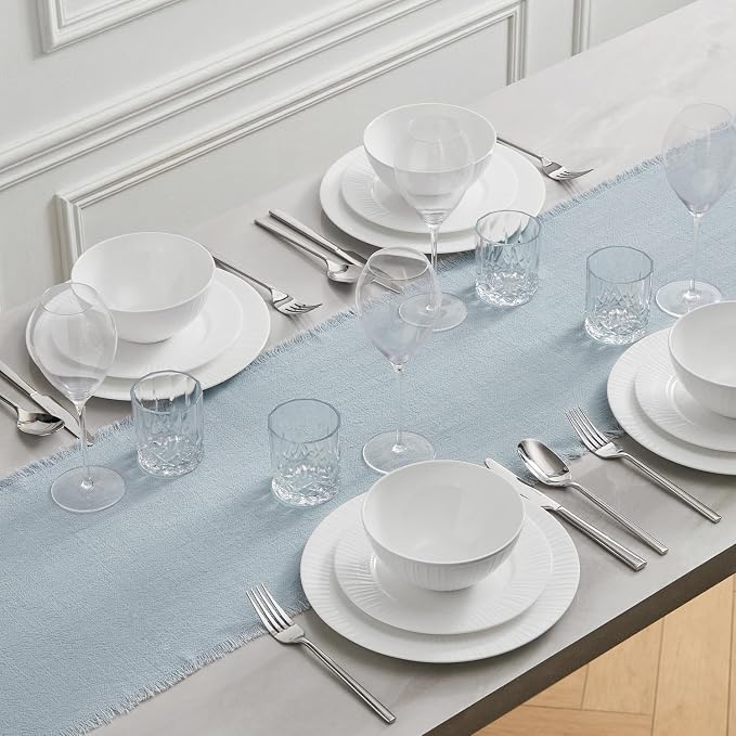 14 x 90 Inches Frayed Edge Table Runner, 270G Heavyweight Sand Washed Slub - Image 6