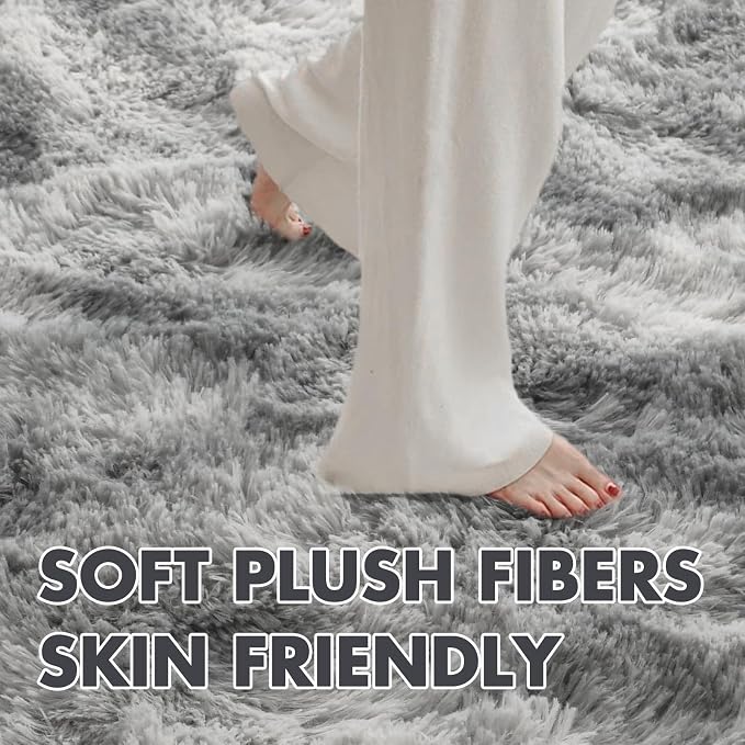 6x9 Ft Large Shag Rugs for Living Room Decor, Tie-Dyed Ultra Soft Fluffy Furry - Image 6