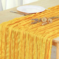 3 Pack Gold Cheesecloth Table Runner 120 Inch Boho Wedding Decor | Cheesecloth by Fixwal