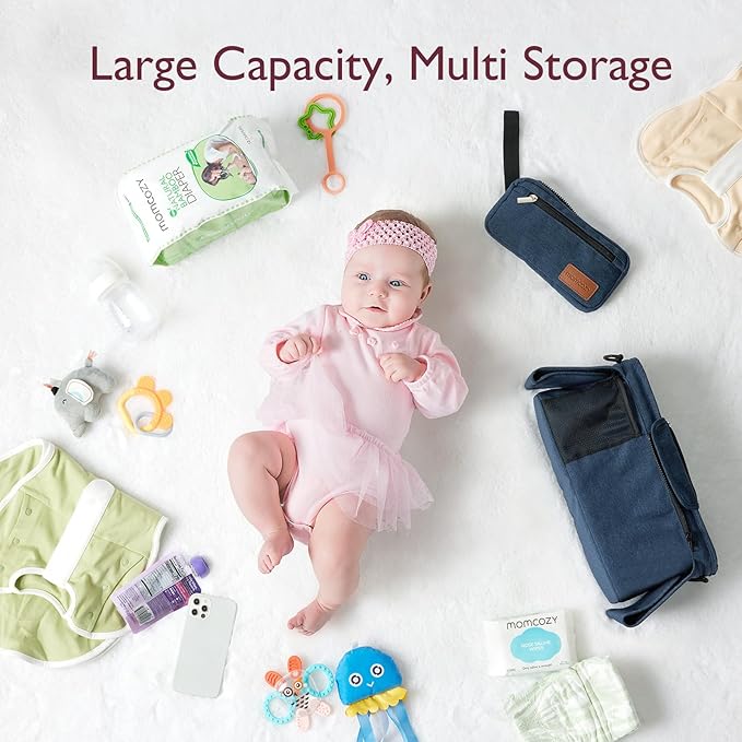 Momcozy Universal Stroller Organizer with Insulated Cup Holder Detachable Phone Bag & Shoulder Strap, Fits for Stroller like Uppababy, Baby Jogger, Britax, BOB, Umbrella and Pet Stroller