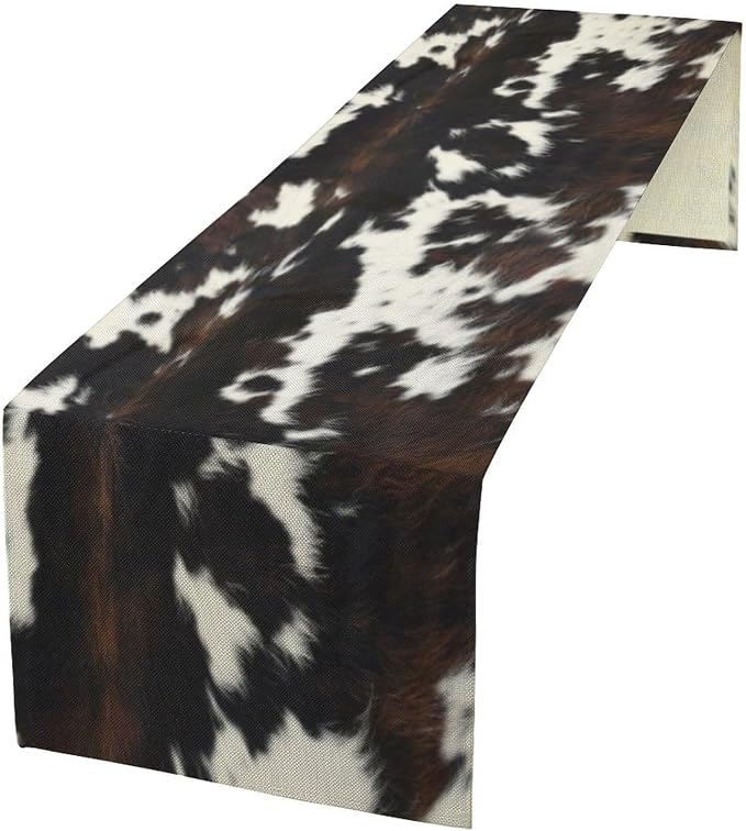 Cow Print Table Runner, 13x90 Inch by SXXLDNG