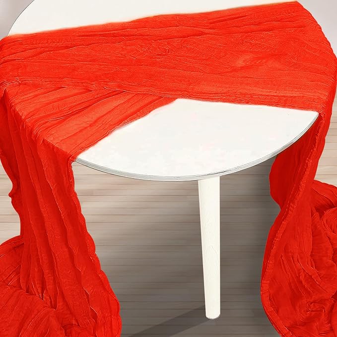 6 Pack Red Cheesecloth Table Runner 35x120 Inch 10Ft Rustic Gauze Cheese Cloth - Image 2