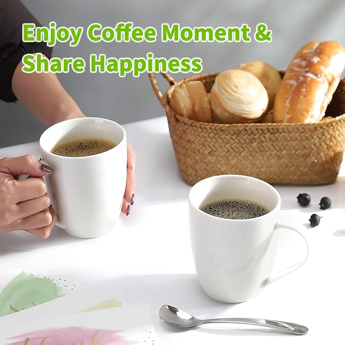 Mfacoy Porcelain Coffee Mugs Set of 6, 13 Ounce Coffee Cups - Image 3