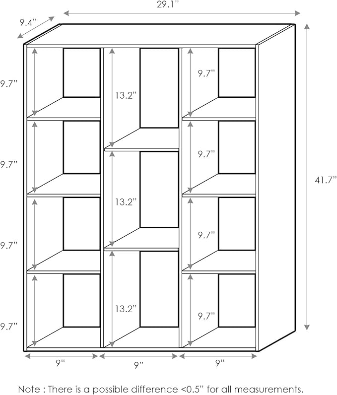 Furinno Luder Bookcase / Book / Storage , 11-Cube, White
