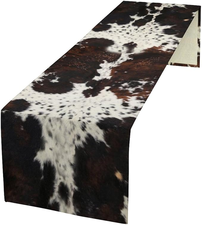 Cow Print Table Runner, 13x108 in by Yearn+Jear