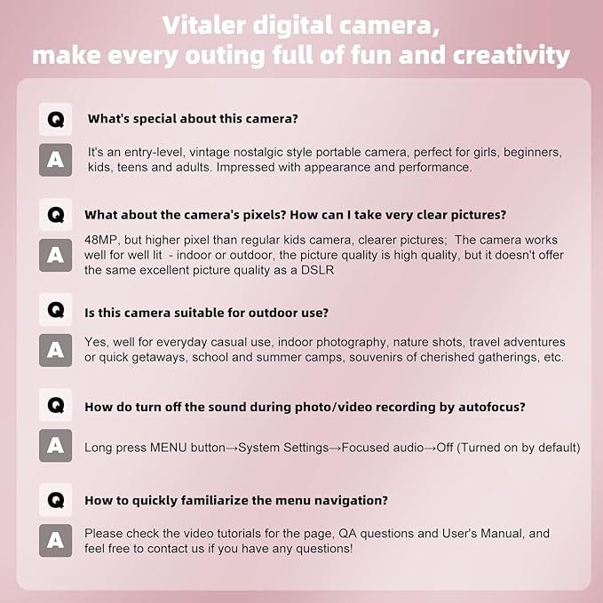 Digital Camera, Autofocus 48MP 4K Camera for Photography with 32GB Card, Portable Compact Point and Shoot Digital Camera for Teens Adult Beginner Kids with Metal Shell, 2000 mAh Battery