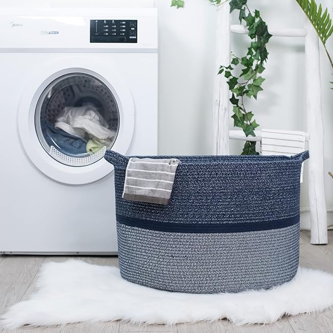 Extra Large Storage Basket - Soft Woven Organizer, 22" x 14"