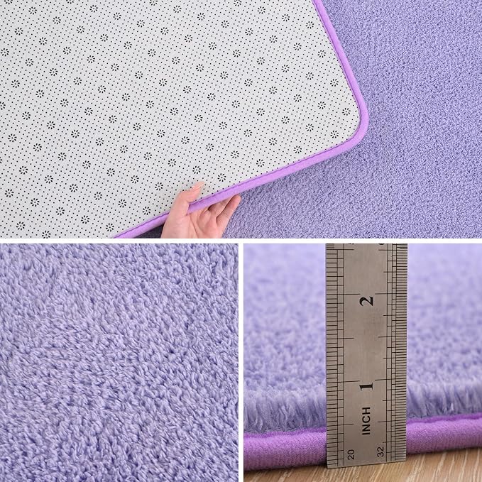 Pettop 6x9 ft Purple Area Rugs for Bedroom Living Room, Washable Memory Foam - Image 4