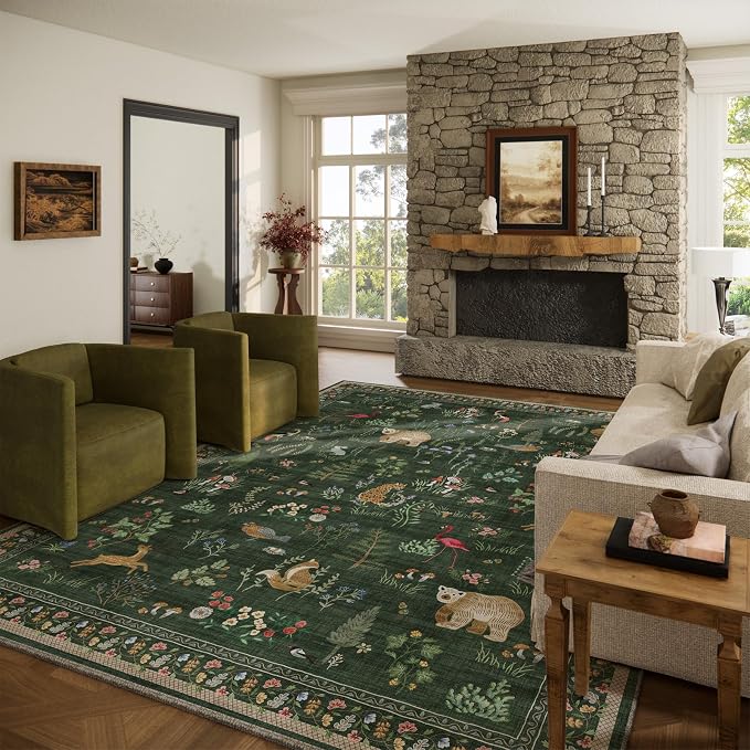 10x14 Area Rugs for Living Room: Washable Rug Stain Resistant Non Slip Low Pile by palohom