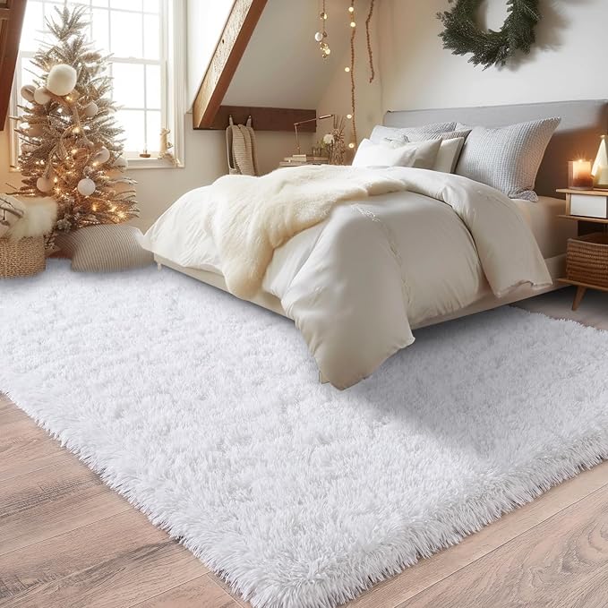 Fluffy Rugs for Bedroom Living Room, 4x6 Feet Indoor Modern Shaggy Area Rugs - Image 4