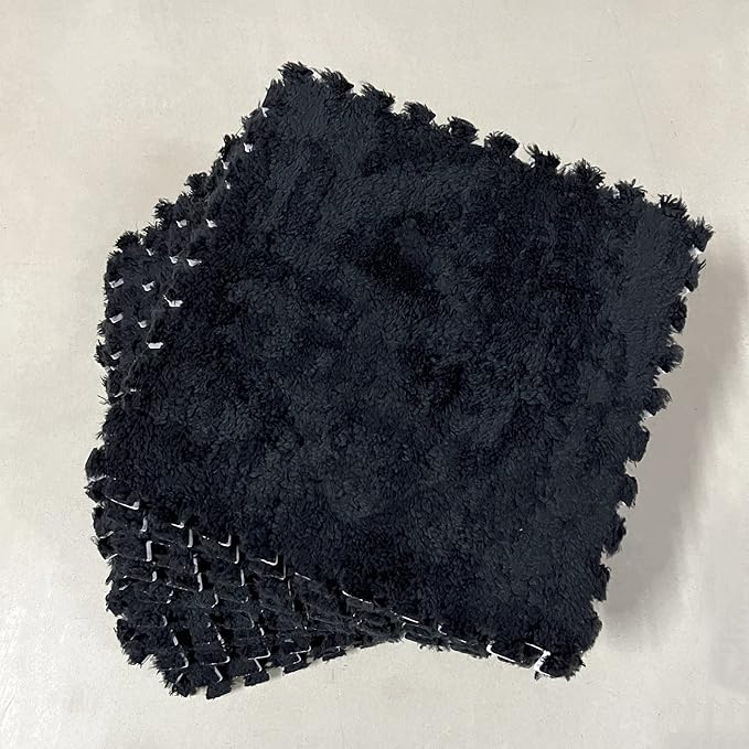 Smabee Interlocking Carpet Shaggy Soft EVA Foam Mats Fluffy Area Rugs by smabee