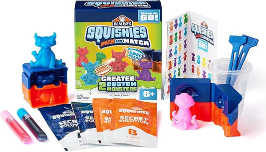 Elmer’s Squishies Mix and Match DIY Squishy Toys Kids Crafts Creates 2 Mix and Match Characters 12 Piece Kit