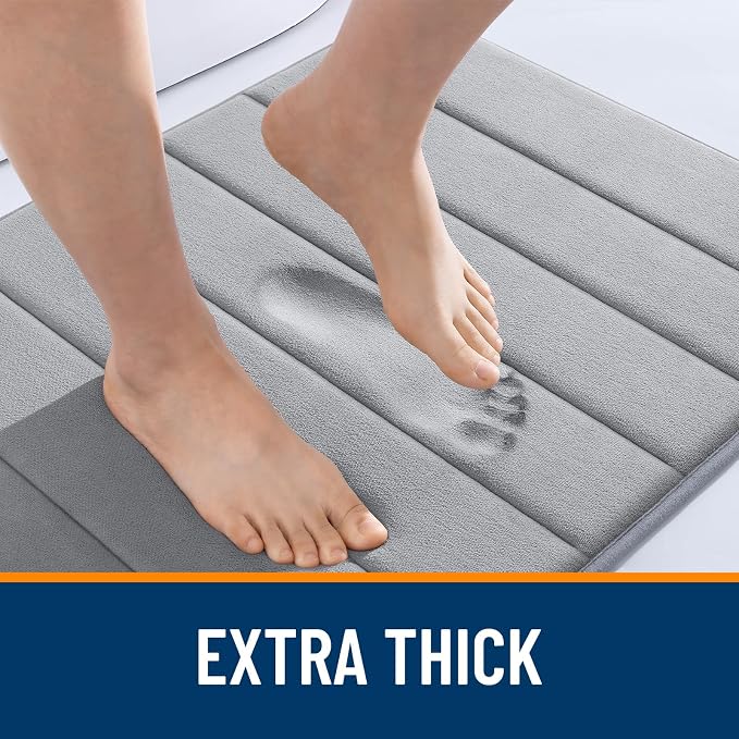 OLANLY Memory Foam Bath Mat 30x20, Super Soft Absorbent Bathroom Rugs, Quick Dry - Image 6
