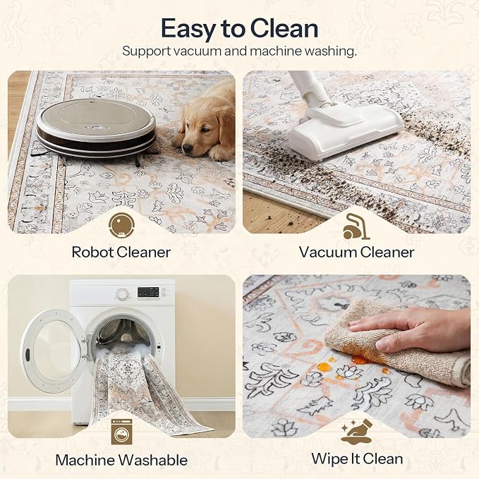 HOOBRO Washable Rug 8 x 10 Area Rugs - Image 7