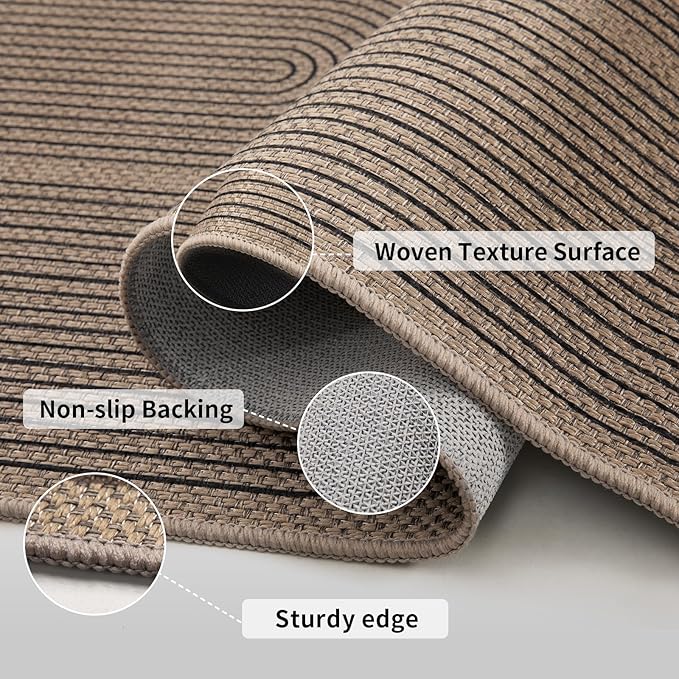 Tangsoo Rainbow Easy Jute Area Rug 4x6 Washable Rug - Image 3