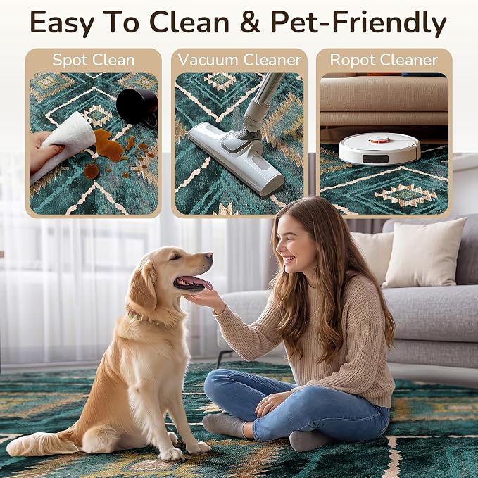 BESTSWEETIE Area Rug 2x3 Rug Machine Washable Non-Slip Low Pile Print Pattern - Image 6