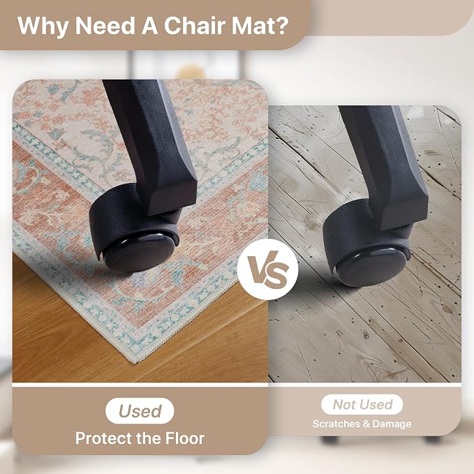 36"x60" Office Chair Mat for Hardwood Tile Floor, Under Desk Carpet Protector - Image 4
