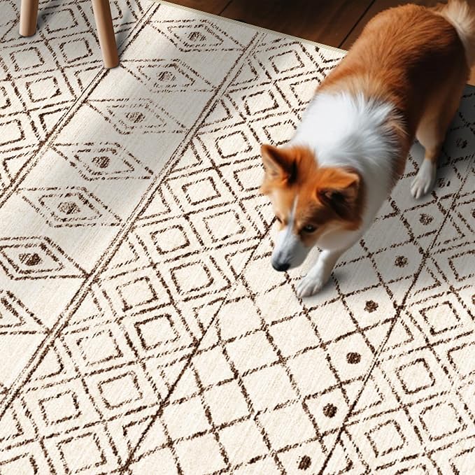 2x5 Rug Runner Boho Geometric: Washable Hallway Moroccan Runners - Image 5