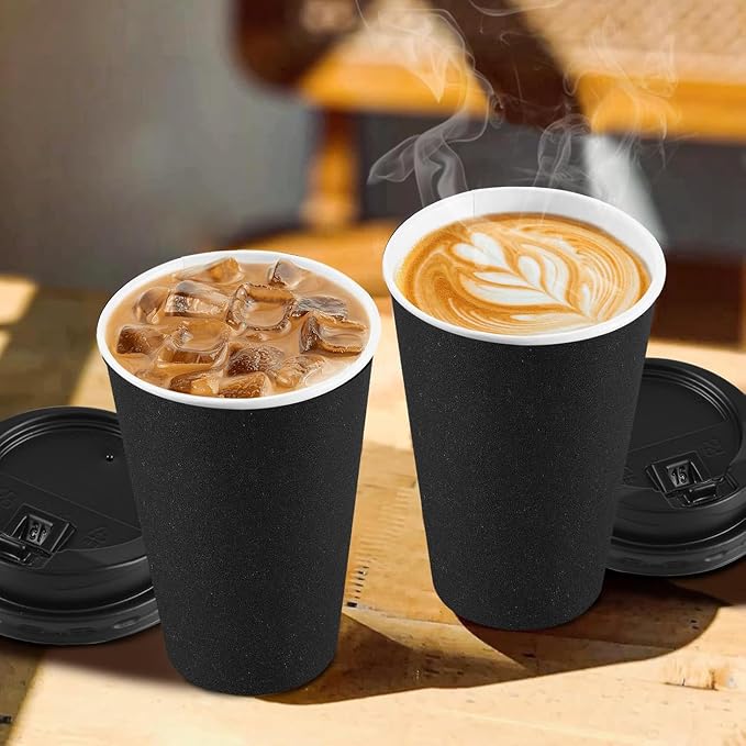 Clawsoff 100 Pack 16 oz Disposable Paper Coffee Cups - Image 6