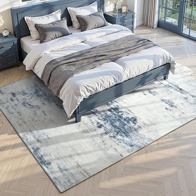 Toneed Abstract Area Rug 5x8 Modern Washable Rug Soft Non Slip Rug Low Pile - Image 2