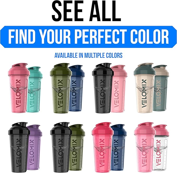 VELOMIX 2 Pack 28oz Protein Shaker Bottle - Image 8