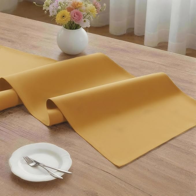 MEANMOY Gold Table Runner 90 Inches Long Waterproof Washable Table Runners | - Image 3