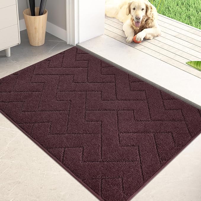 PURRUGS Dirt Trapping Door Mat 20" x 31.5", Non-Slip Machine Washable Entry Rug by PURRUGS