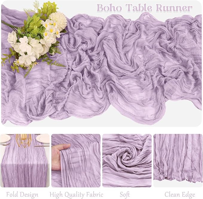 10 Pack Cheesecloth Table Runner 6FT Boho Gauze Rustic Fabric Table Runner - Image 3