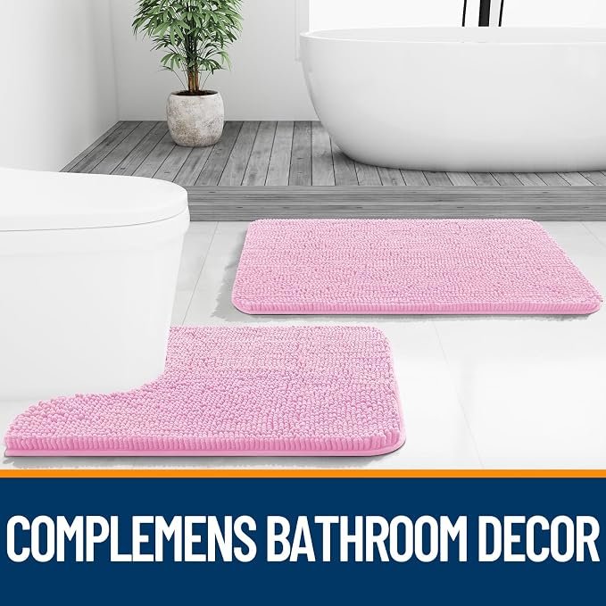 OLANLY Large Bathroom Rugs 40x32, Extra Soft Absorbent Chenille Bath Rugs - Image 7