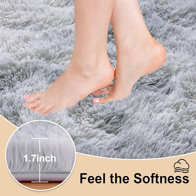 Mugorn 2x3 Rugs for Bedroom, Fluffy Area Rugs for Living Room, Soft Shag Kids - Image 2