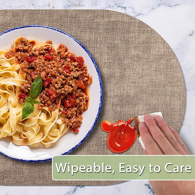 Placemats Set of 12 Washable, Heat Resistant Table Placemats Wipeable Faux - Image 7