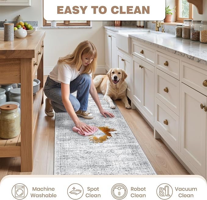 Washable Kitchen Rugs Sets of 3 Piece, Hallway Runner Rug Non-Slip - Image 9