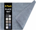 Faux Leather Heat Resistant Placemats 8 Packs, Waterproof Wipeable Dining PU by homing