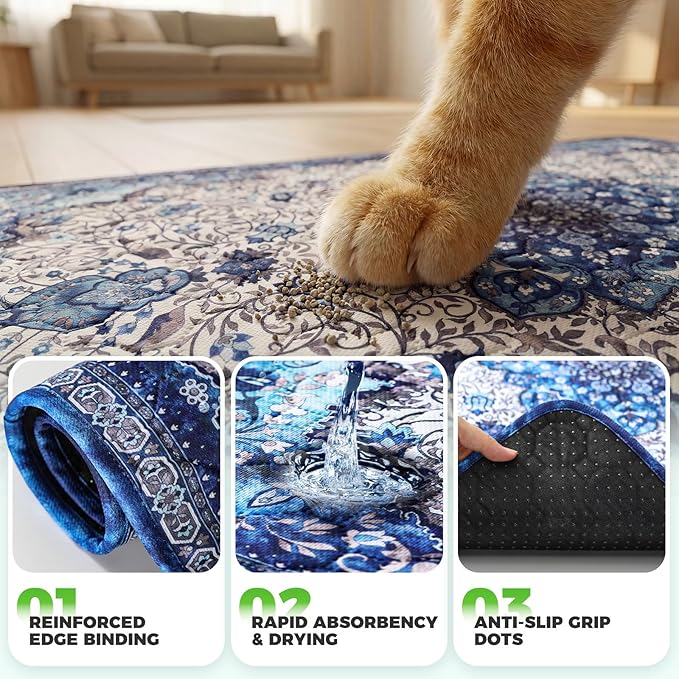 Hompet Cat Litter Mat 4 Pack, 18x28 Machine Washable Trapping Mats - Image 6
