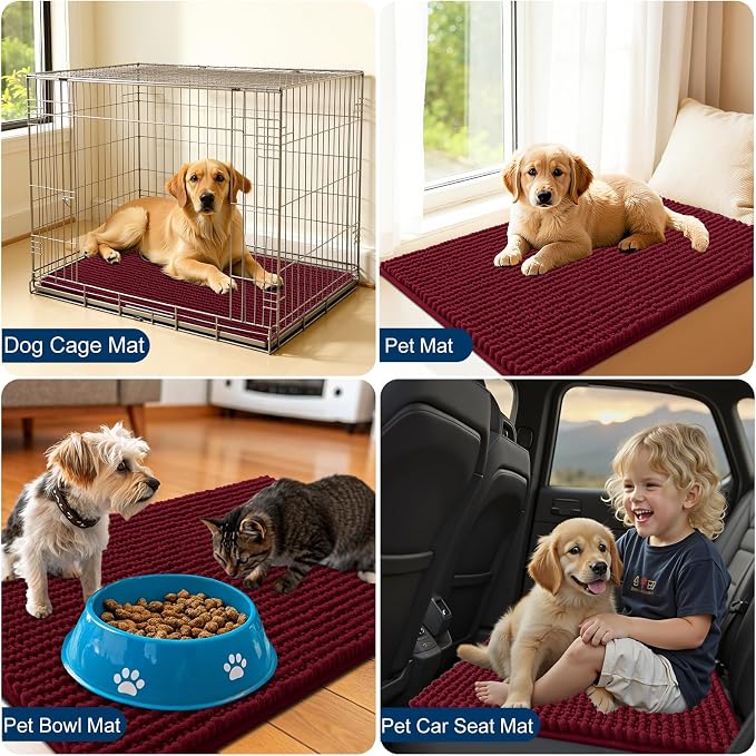 OLANLY Dog Door Mat for Muddy Paws 30x20, Ultra Absorbent Chenille Mud Doormat - Image 7