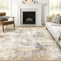 Square Rug 8x8 Living Room: Large Washable Abstract Modern Soft Area Rug Stain by LOONGRUG